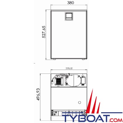 Indel Marine - Réfrigérateur CR49 Elegance Line Silver - 49 Litres - 12/24V