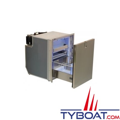 Indel Marine - Réfrigérateur à 1 tiroir 130 Litres (porte-bouteille + freezer 10L)  - Drawer DR130 Inox - 12/24 Volts