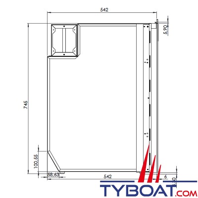 Indel Marine - Réfrigérateur à 1 tiroir 130 Litres (porte-bouteille + freezer 10L)  - Drawer DR130 Inox - 12/24 Volts