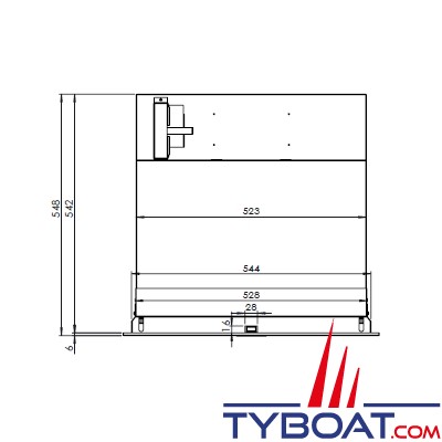 Indel Marine - Réfrigérateur à 1 tiroir 130 Litres (porte-bouteille + freezer 10L)  - Drawer DR130 Inox - 12/24 Volts