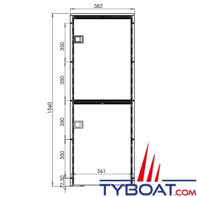 Indel Marine - Réfrigérateur congélateur (130+90 litres) Cruise 220 (Inox Combi) - 12/24V