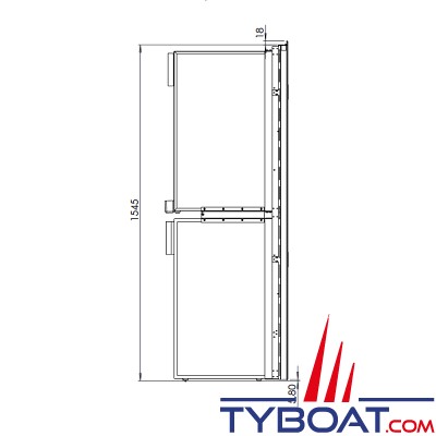 Indel Marine - Réfrigérateur congélateur (130+90 litres) Cruise 220 (Inox Combi) - 12/24V