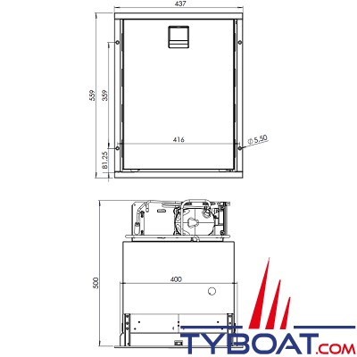 Indel Marine - Réfrigérateur CR42CT Cruise Clean Touch - 42 Litres - inox - 12/24V