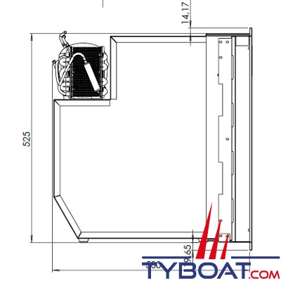 Indel Marine - Réfrigérateur CR49CT Cruise Clean Touch - 49 Litres - inox - 12/24V