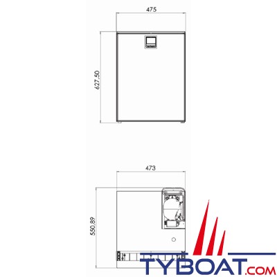 Indel Marine - Réfrigérateur CR85 Elegance Line Silver - 85 Litres - 12/24V