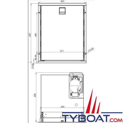 Indel Marine - Réfrigérateur CR85CT Cruise Clean Touch - 85 Litres - inox - 12/24V