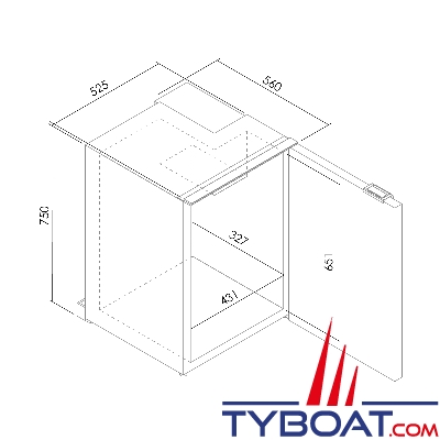Indel Marine - Réfrigérateur Cruise Drink Total Black - 130 litres - 12/24V