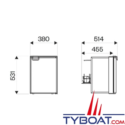 Indel Marine - Réfrigérateur Cruise Total Black - 49 litres - 12/24V