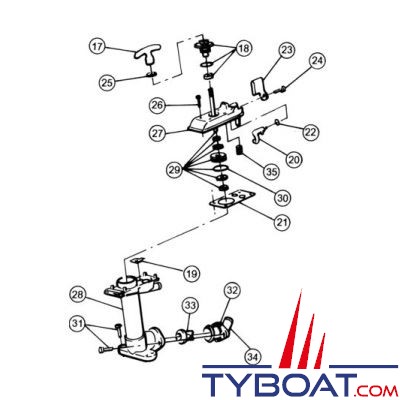 Jabsco - Etanchéité tige piston + joint torique 29044-2000 pour WC série 29090/29120 de 1998 à 2007