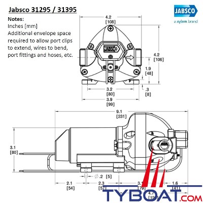 Jabsco - Par-Max 3 - Groupe d'eau 11 Litres/minutes - 12 Volts - 31395-4012-3A