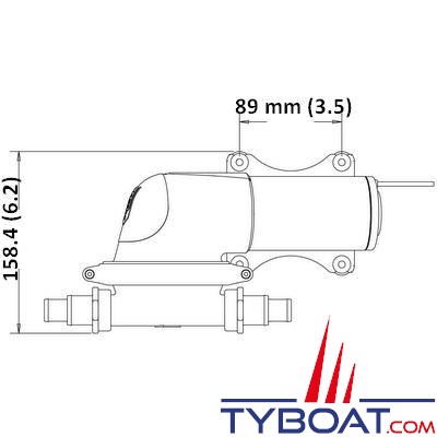 Jabsco - Pompe à membrane 50880-1000 16 L/min. 12 Volts pour tuyau Ø19 mm 