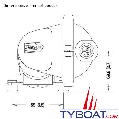 Jabsco - Pompe à membrane 50880-1000 16 L/min. 12 Volts pour tuyau Ø19 mm 