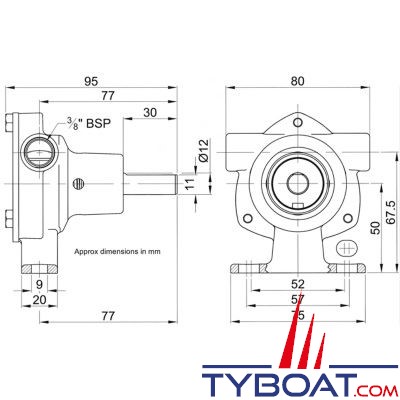 Jabsco - Pompe arbre nu 51520-2001 - calibre 20