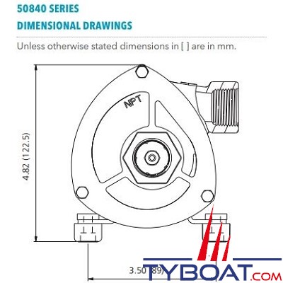 Jabsco - Pompe centrifuge Cyclone BP 50840-2012 - BSP 3/4” 12 Volts 50L/mm à 3 mètres