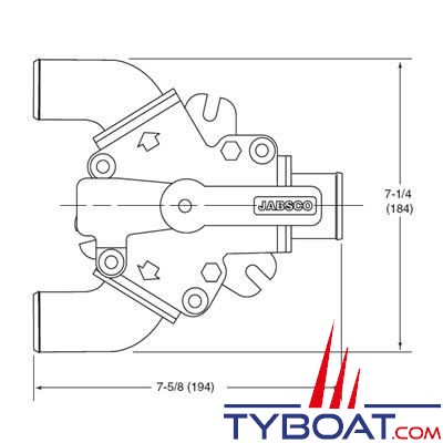 Jabsco - Vanne Y  45490-1000 -  entrée Ø25 ou Ø38mm - sorties Ø38mm