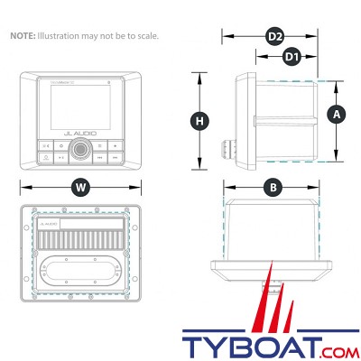 JL Audio - Poste stéréo MediaMaster 50 - Ecran LCD couleur - 4 x 25 Watts RMS