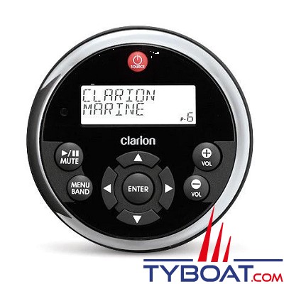 Clarion Marine - Télécommande ronde filaire avec écran LCD pour postes stéréo collection Unités Sources Marines