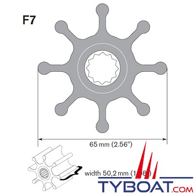 Johnson pump - 09-1028B - Turbine pour pompe néoprène Ø 65 mm - 8 pâles