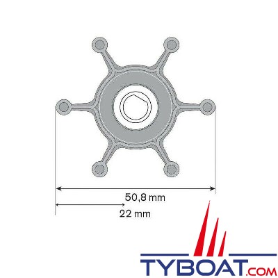 Johnson pump - 09-824P-9 - Turbine pour pompe F4 nitrile - Ø 50.8 mm 6 pâles