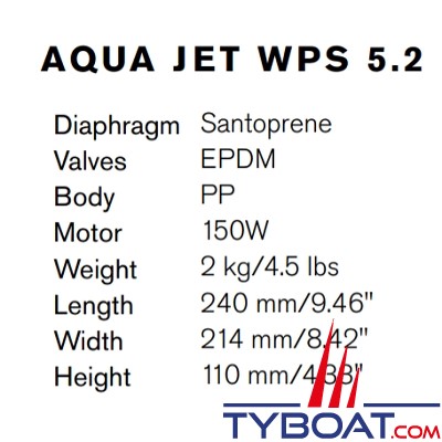 Johnson Pump - Groupe d'eau Aqua Jet WPS 5.2 - 20 Litres/minute - 24 Volts