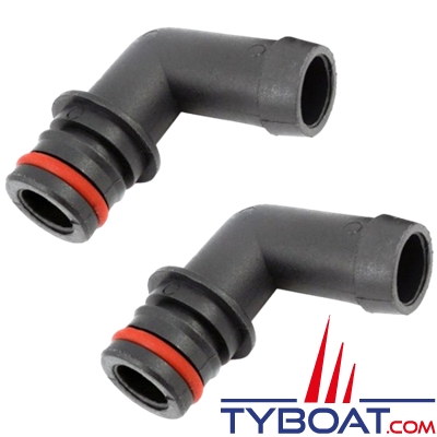 Johnson Pump - Jeu de 2 raccords coudés Klick Tite - 90° - 3/4