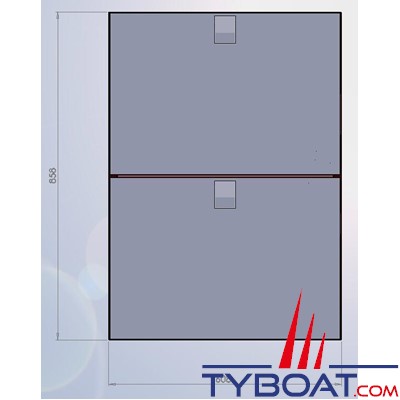 Indel Marine - Congélateur à 2 tiroirs inox 95 + 65L - Drawer DR160 Inox - 12/24 Volts