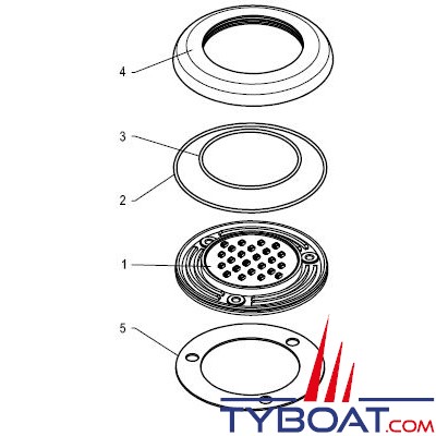 Spot 24 leds - Blanc chaud - Ø 100 mm - Etanche IP67 - 12 Volts 