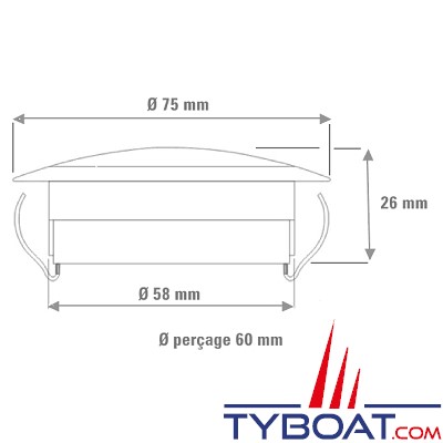 Spot 24 leds  - Blanc froid - Ø 75 mm - 24 Volts