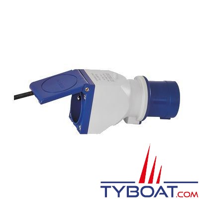 Adaptateur CEE P17 bleu à clapet 2P + T 16A