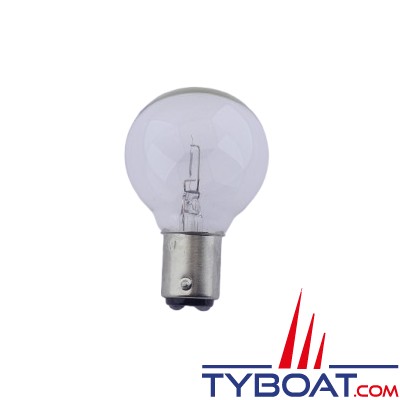 Ampoule BA15D 12 Volts 25 Watts sphérique - par 10 pièces