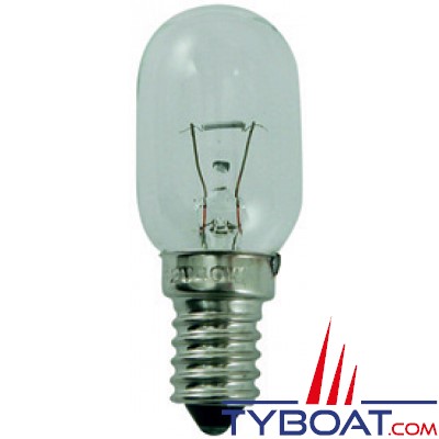 Ampoule E14 tube 12 Volts 15 Watts - par 10 pièces