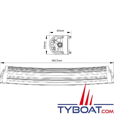 Barre LED incurvée 120W 9-30VDC