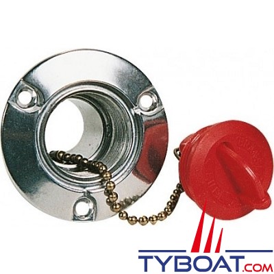 Bouchon rouge + chaîne pour Nable pont alu réservoir carburant 38mm KENT  MARINE NP022 