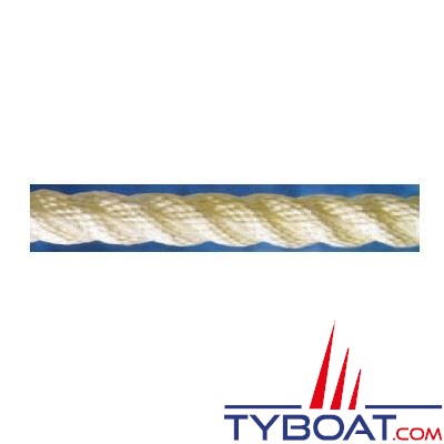 Cordage blanc polyamide 3 torons Ø 16 mm (au mètre)