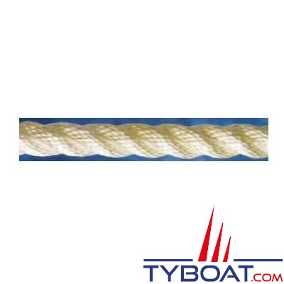 Cordage blanc polyamide 3 torons Ø  6 mm (au mètre)