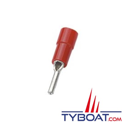 Cosse pointe rouge - câble Ø 0,2 à 1,5 mm² et trou M2 - par 20 pièces