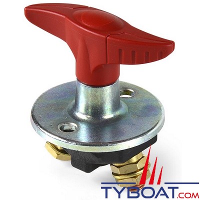 Electro Mecanica Cormar 530100 - Coupe-batterie unipolaire 150 Ampères continu sans coupure excitation - rouge