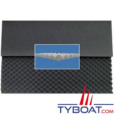 Mousse à picots 2x1mx40mm alvéolée type coquille d'oeuf