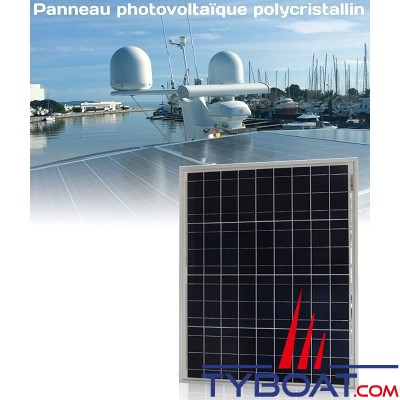 Panneau photovoltaïque polycristallin - 532 x 674 x 30mm - 12V 50W 