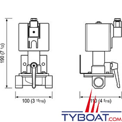 Quick - Electrovanne - 24 Volts - 3350 litres/heure - Gasoil/Eau 