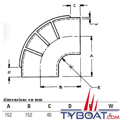 Raccord coudé 90° Ø int. 114 mm échappement