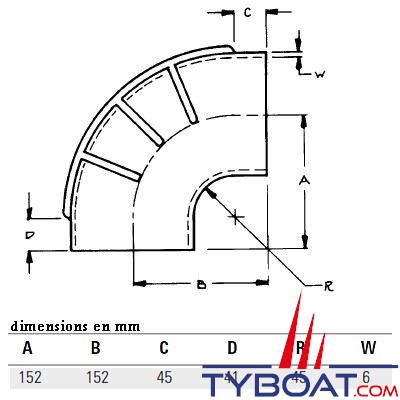 Raccord coudé 90° Ø int. 127 mm échappement