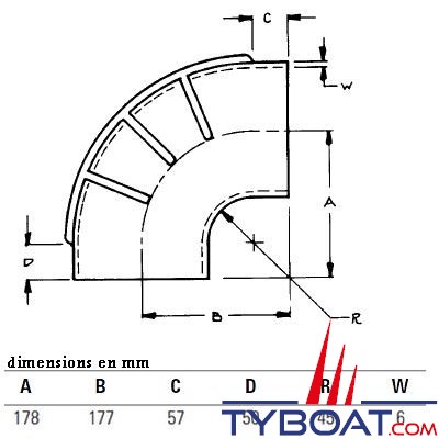 Raccord coudé 90° Ø int. 152 mm échappement