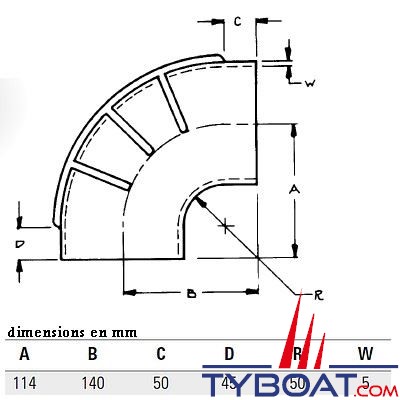 Raccord coudé 90° Ø int. 50 mm échappement