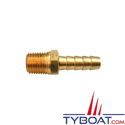 Raccord droit filetage 1/4 - 18NPT - pour filtre carburant tuyau Ø8mm