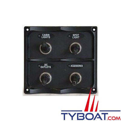 Tableau électrique 4 voies - IP56 - Anthracite - Protection par fusible