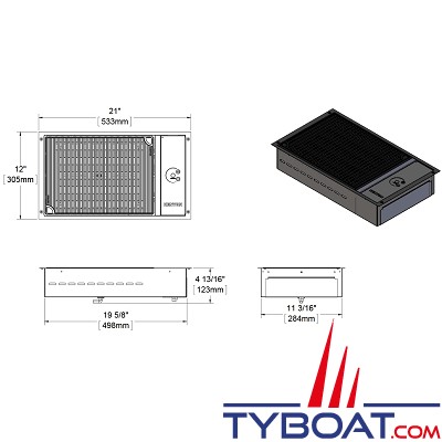 Kenyon Custom - No Lid Grill électrique - inox 316 - 1300W - 230 Volts