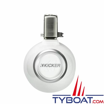 Kicker - 2 Haut-parleurs cône 6.5'' - KMTC 65W LED - Blanc - Montage barre