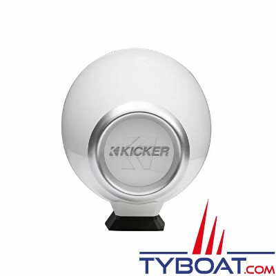 Kicker - 2 Haut-parleurs cône 8'' - KMFC 150W LED - Blanc - Montage à plat