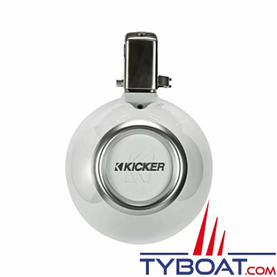 Kicker - 2 Haut-parleurs cône 8'' - KMTC 150W LED - Blanc - Montage barre